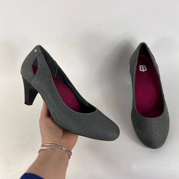 Betabrand Late to the Gate women's size 9 gray silver textured offic pumps heels - Picture 1 of 11